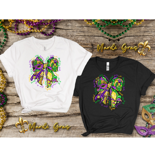 DTF Transfer-  MARDI GRAS BOW