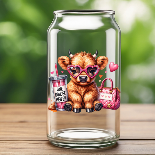 16 0z UV DTF Cup Decal- ONE BOUJEE HEIFER