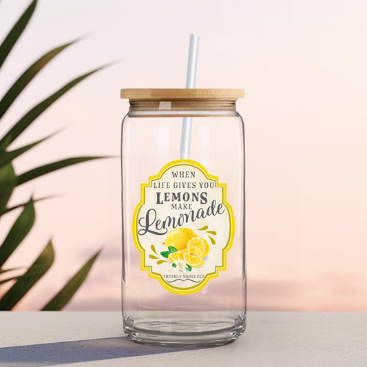 16 0z UV DTF Cup Decal-LEMONS MAKE LEMONADE