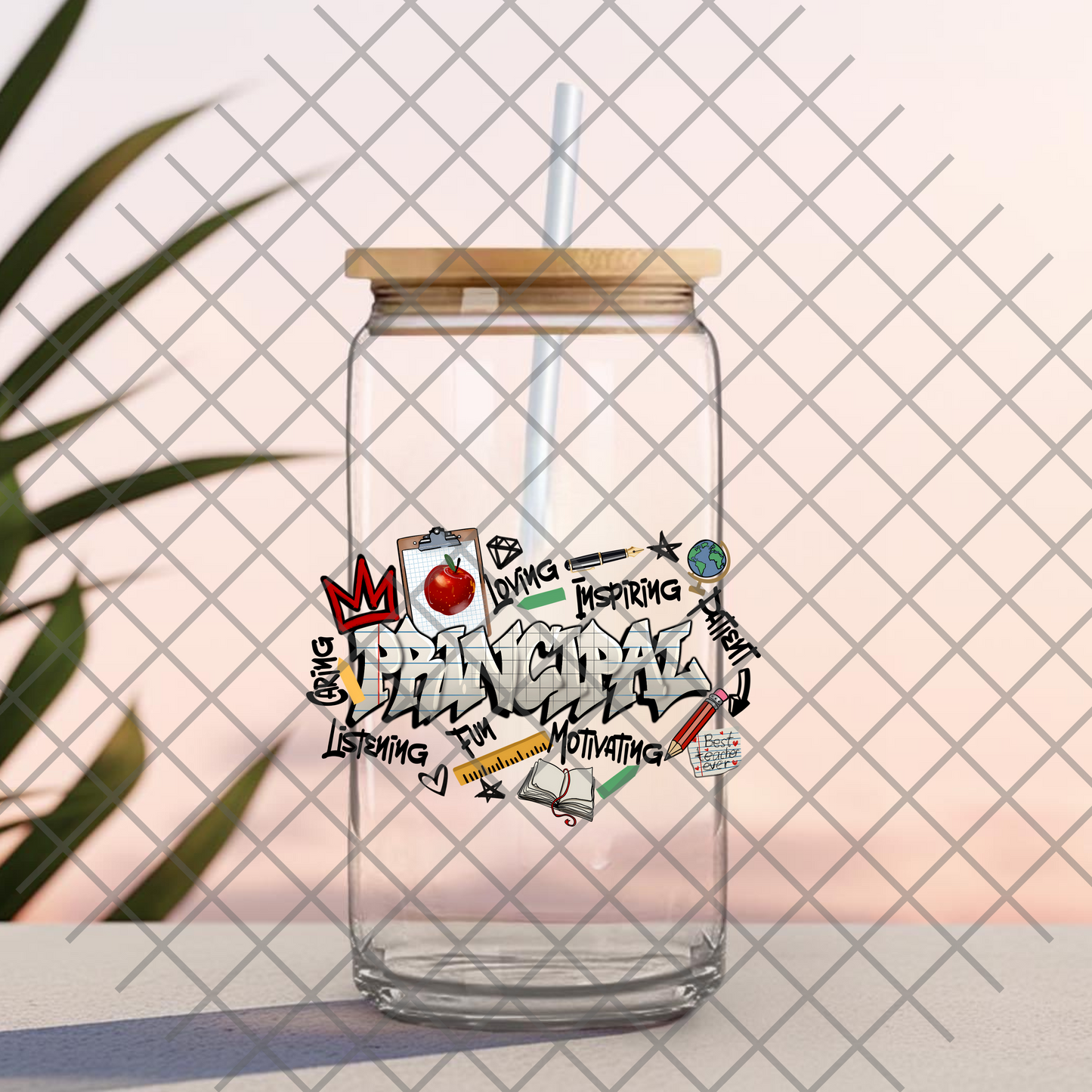 16 0z UV DTF Cup Decal- PRINCIPAL GRAFFITI (DOUBLE SIDED)