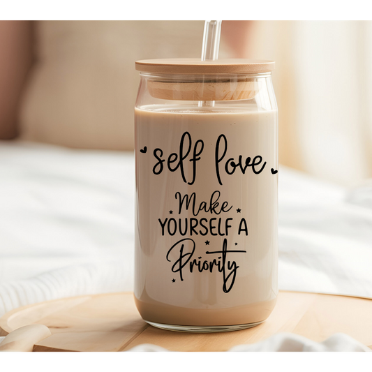 16 0z UV DTF Cup Decal- SELF LOVE