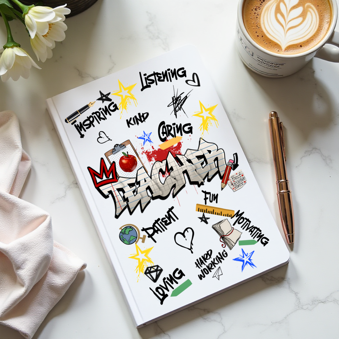 Journal Cover UV DTF- TEACHER GRAFFITI