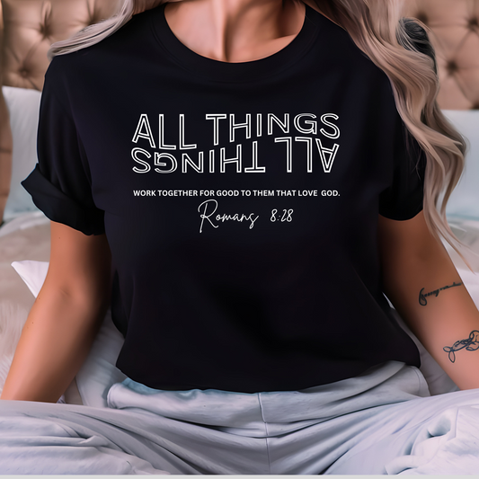 Single Color Screen Print- ALL THINGS (STACKED)