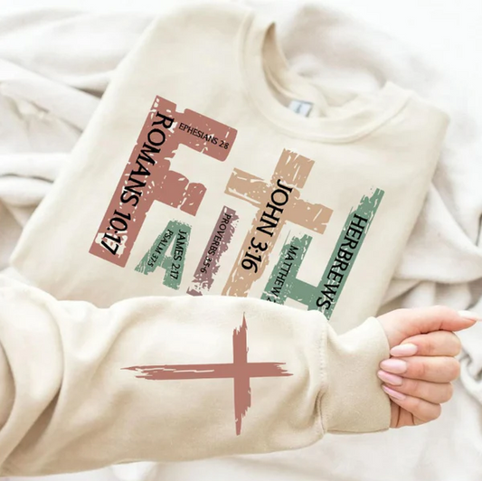 Clear Film Full Color Screen Print- FAITH MULTICOLOR WITH SLEEVE