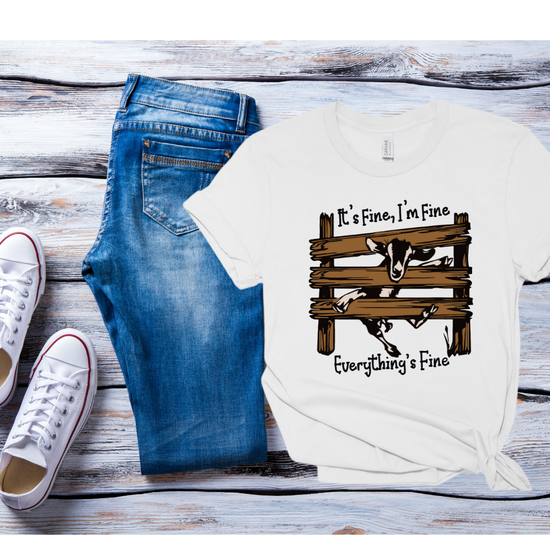 DTF Transfer- IT'S FINE, I'M FINE COW