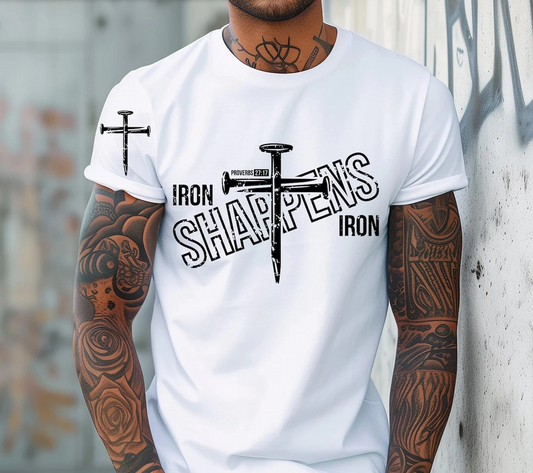 Single Color Screen Print -IRON SHARPENS IRON