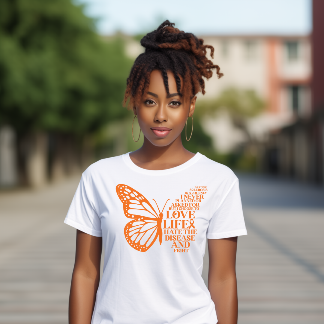 Single Color Screen Print - MULTIPLE SCLEROSIS BUTTERFLY