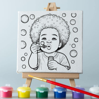 Paint Canvas with paint and brush