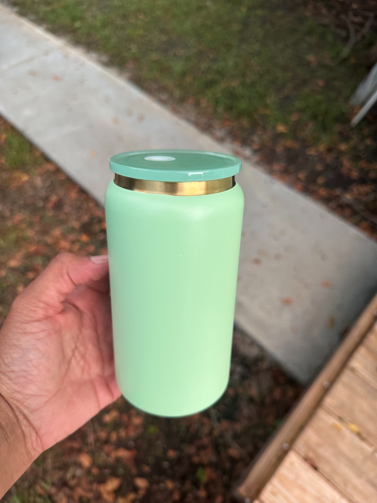 16 oz Double Walled Vacuum Insulated Stainless Steel- Gold Plated