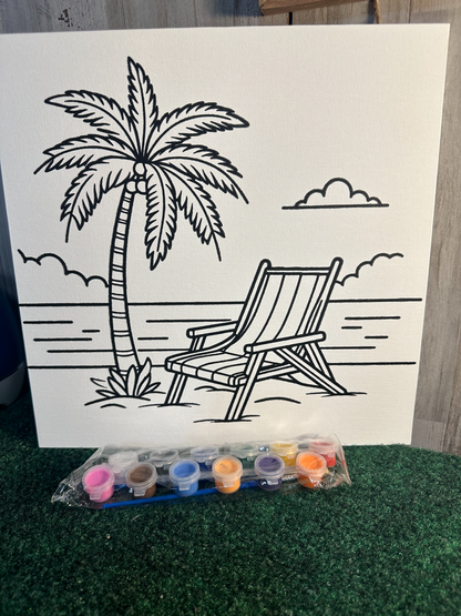 Paint Canvas with paint and brush