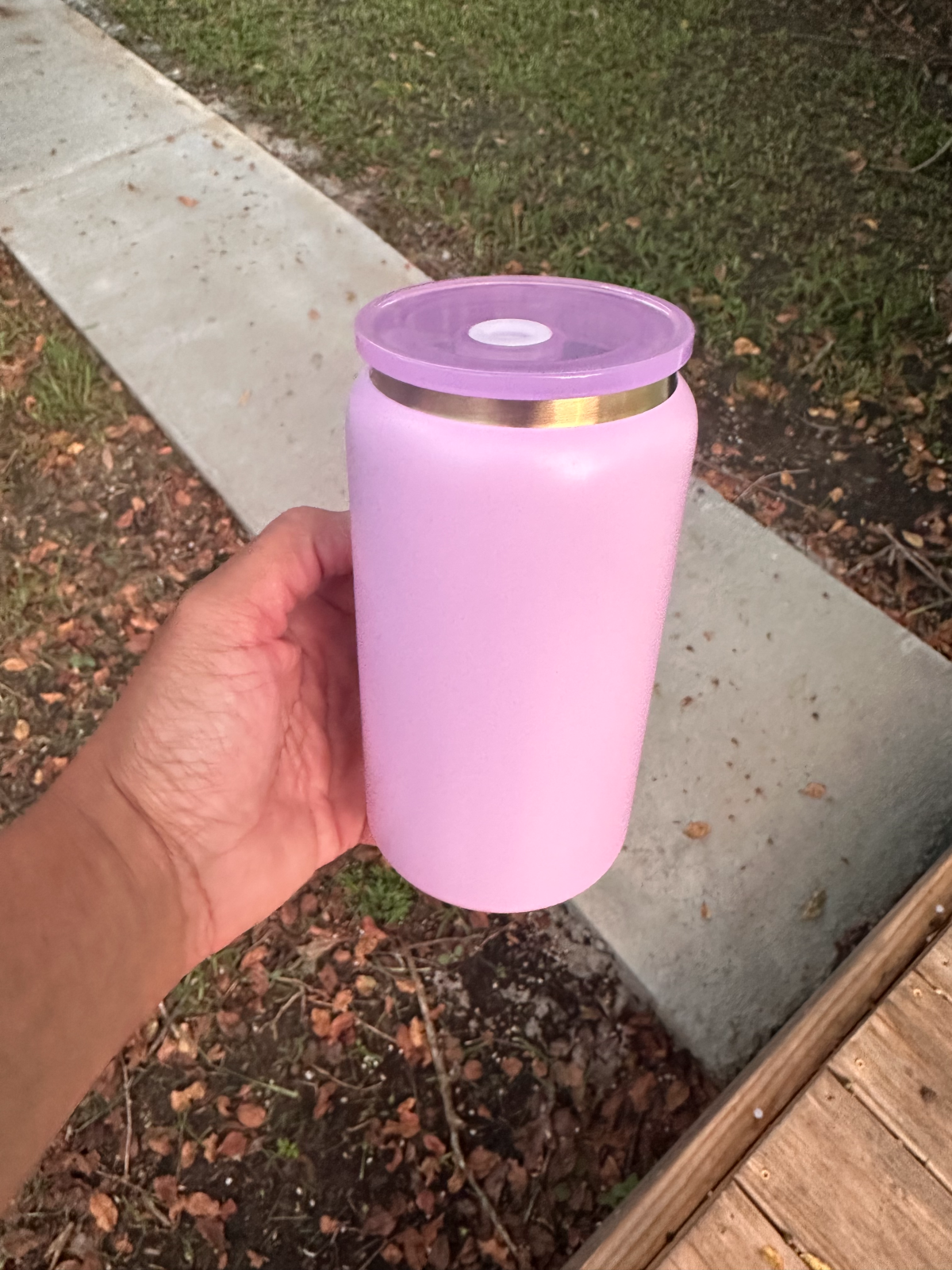 16 oz Double Walled Vacuum Insulated Stainless Steel- Gold Plated