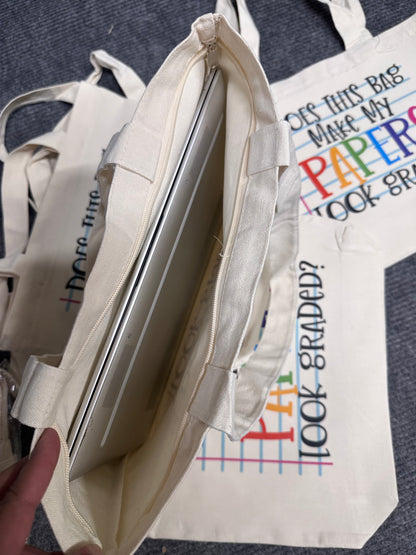 Canvas Tote bags with zipper (multiple)