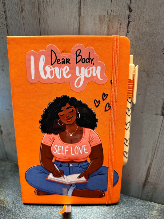 "Dear Body" Journal and matching cup Set with bling lid