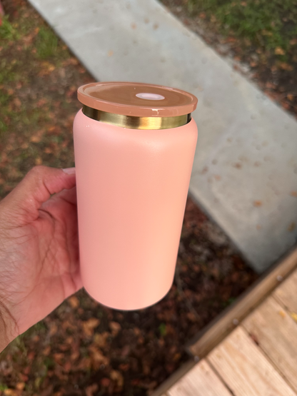 16 oz Double Walled Vacuum Insulated Stainless Steel- Gold Plated