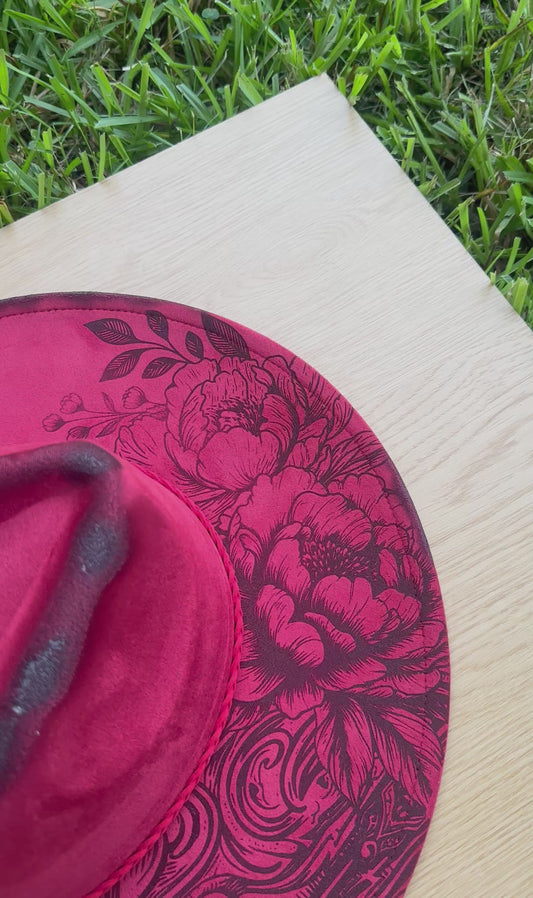 BOOTS AND FLOWERS WIDE BRIM HAT