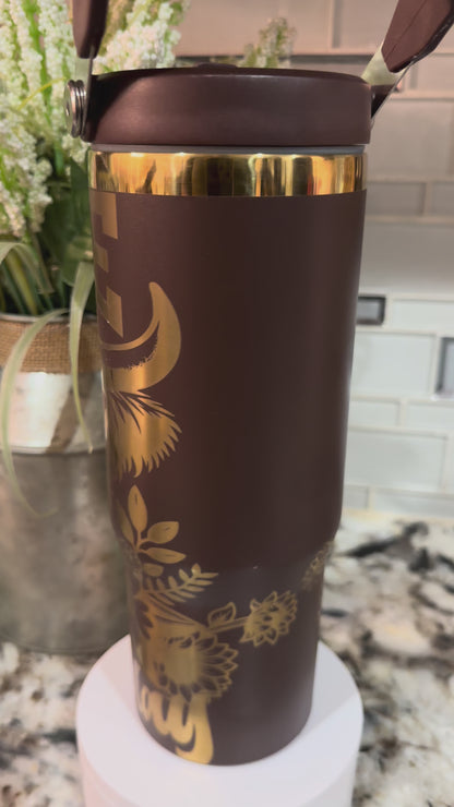 NOPE NOT TODAY 30 oz  Stainless Steel TUMBLER- GOLD Plated, Double Walled Vacuum Insulated