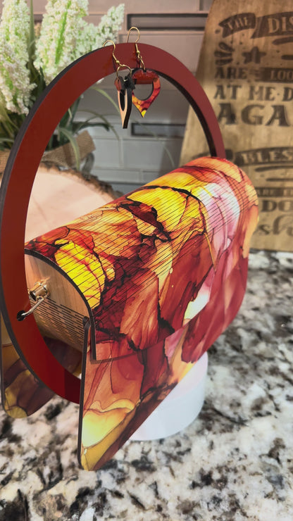 "RING OF FIRE" WOOD PURSE