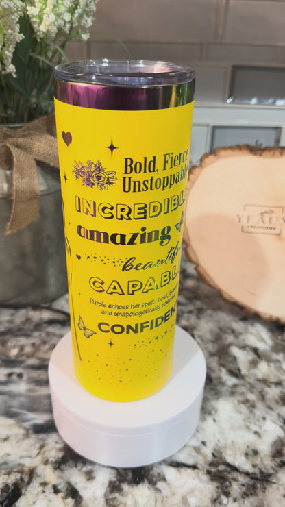 INSPIRATIONAL QUEEN 20 oz  Stainless Steel Tumbler- Rainbow Plated, Double Walled Vacuum Insulated