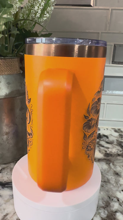 PEEK A BOO 20 oz  Stainless Steel Coffee Mug- Copper Plated, Double Walled Vacuum Insulated