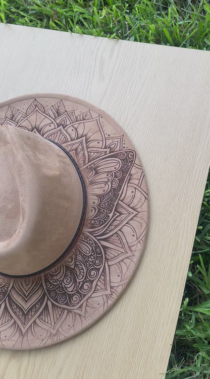 BUTTERFLY MANDALA WIDE BRIM HAT