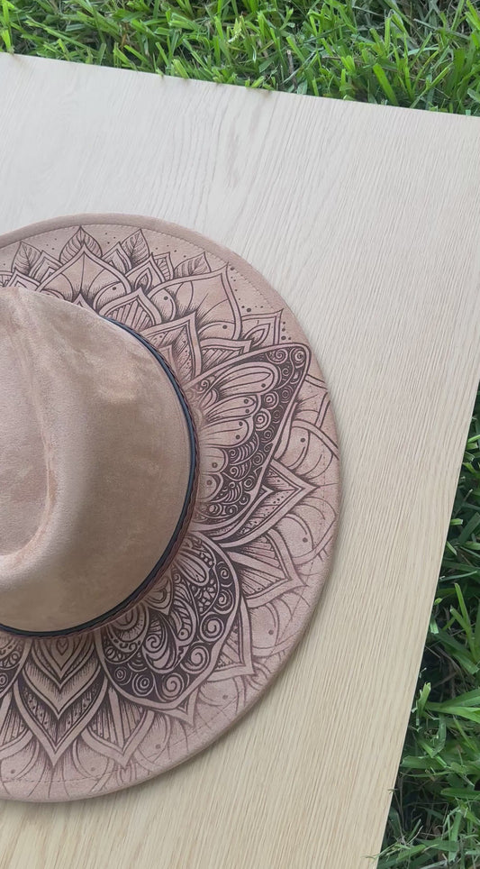 BUTTERFLY MANDALA WIDE BRIM HAT