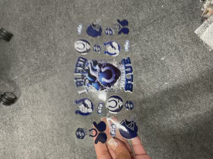 16 0z UV DTF DOUBLE SIDED Cup Wrap with Matching Lid Decal - SPORTS TEAMS (PICK TEAM)