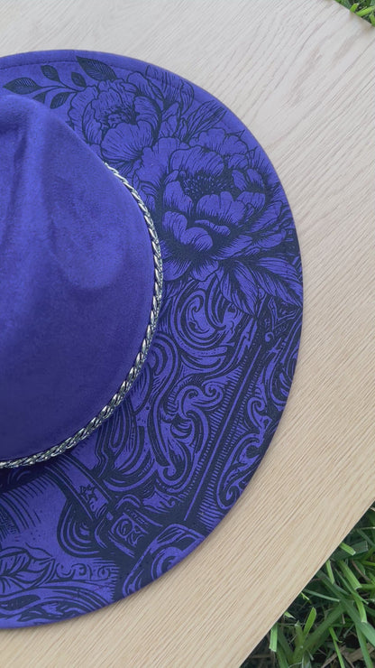 BOOTS AND FLOWERS WIDE BRIM HAT