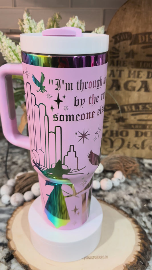 WICKED 40 oz  Stainless Steel TUMBLER- RAINBOW Plated, Double Walled Vacuum Insulated