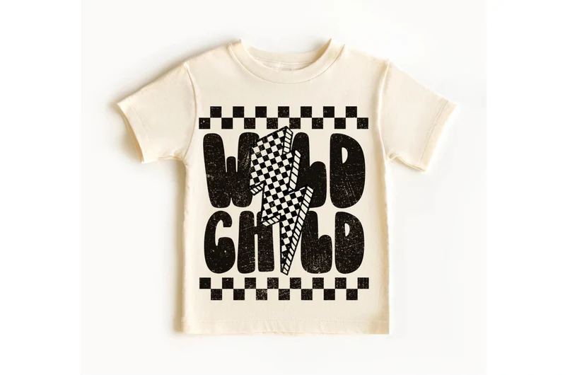 Single Color Screen Print- Youth WILD CHILD BOLT
